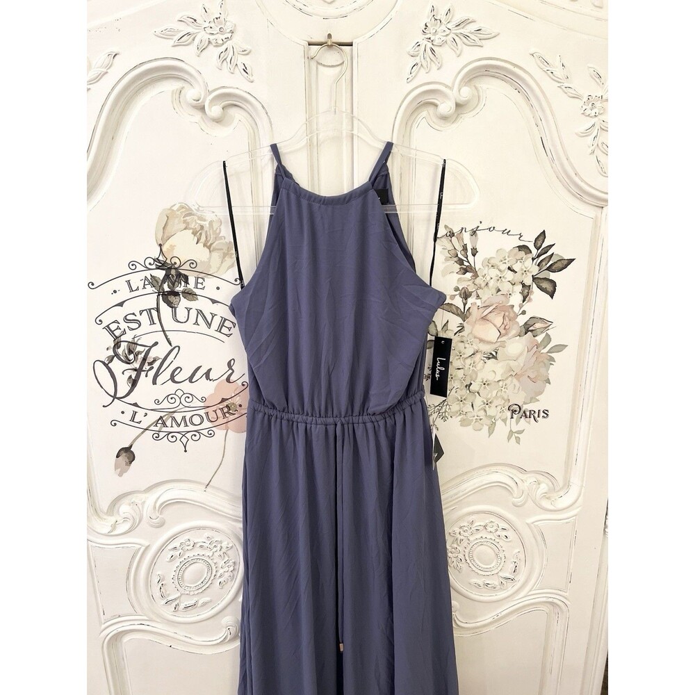 Lulus Essence of Style Navy Blue Maxi Dress Size S NWT - Picture 2 of 10